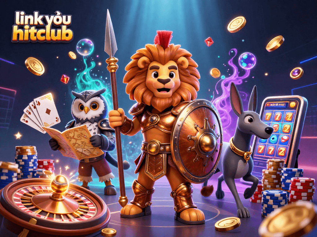 Engage in thrilling gaming at link vào hitclub with lively characters and vibrant casino elements.